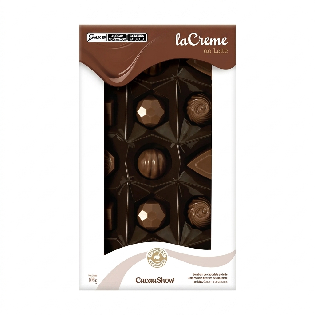 Caixa de Bombons Mini Show laCreme ao Leite 108g