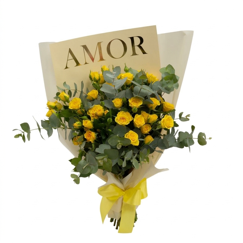 Bouquet Rosa Spray Amarela Amor