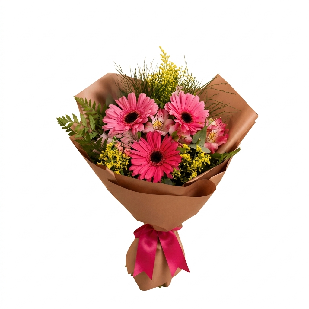 Ramalhete 3 gerberas Cor de Rosa