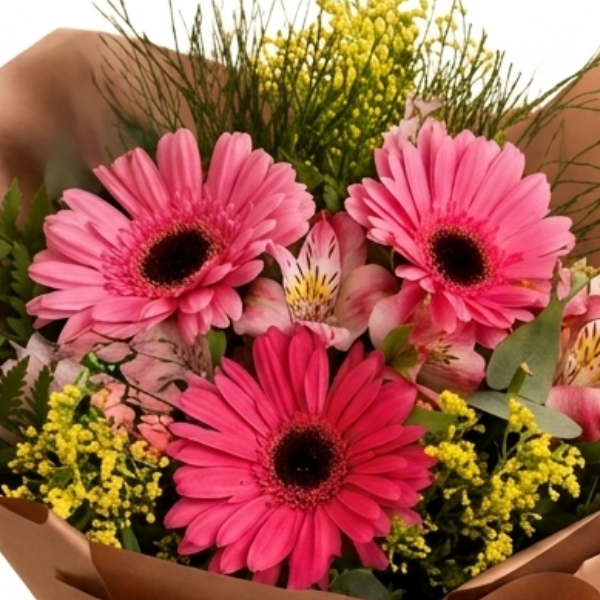 Ramalhete 3 gerberas Cor de Rosa